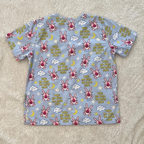 Jim Benton Happy Bunny Scrub Top - Picture 6 of 6